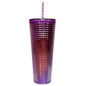 Starbucks NEW 2021 Pink Purple Grid Cold Tumbler Cup Venti 24oz